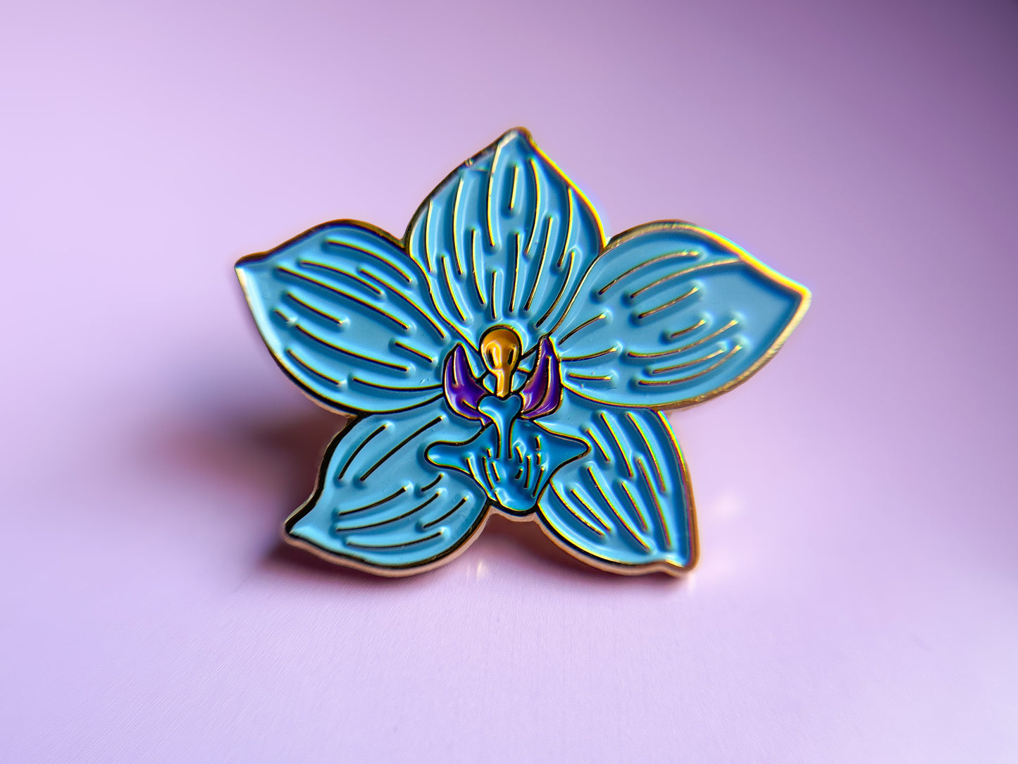 Blue Orchid Enamel Pin