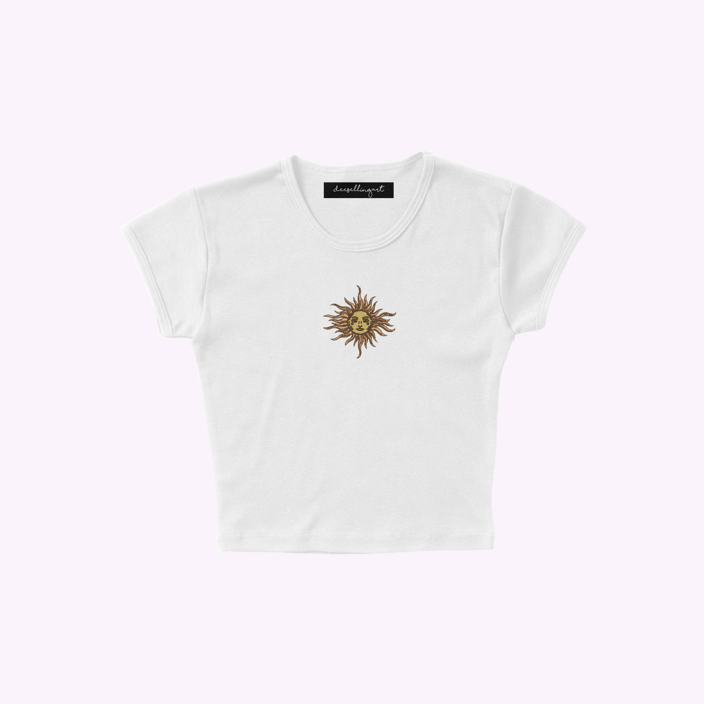 Smiling Sun Embroidered Women's Baby Tee