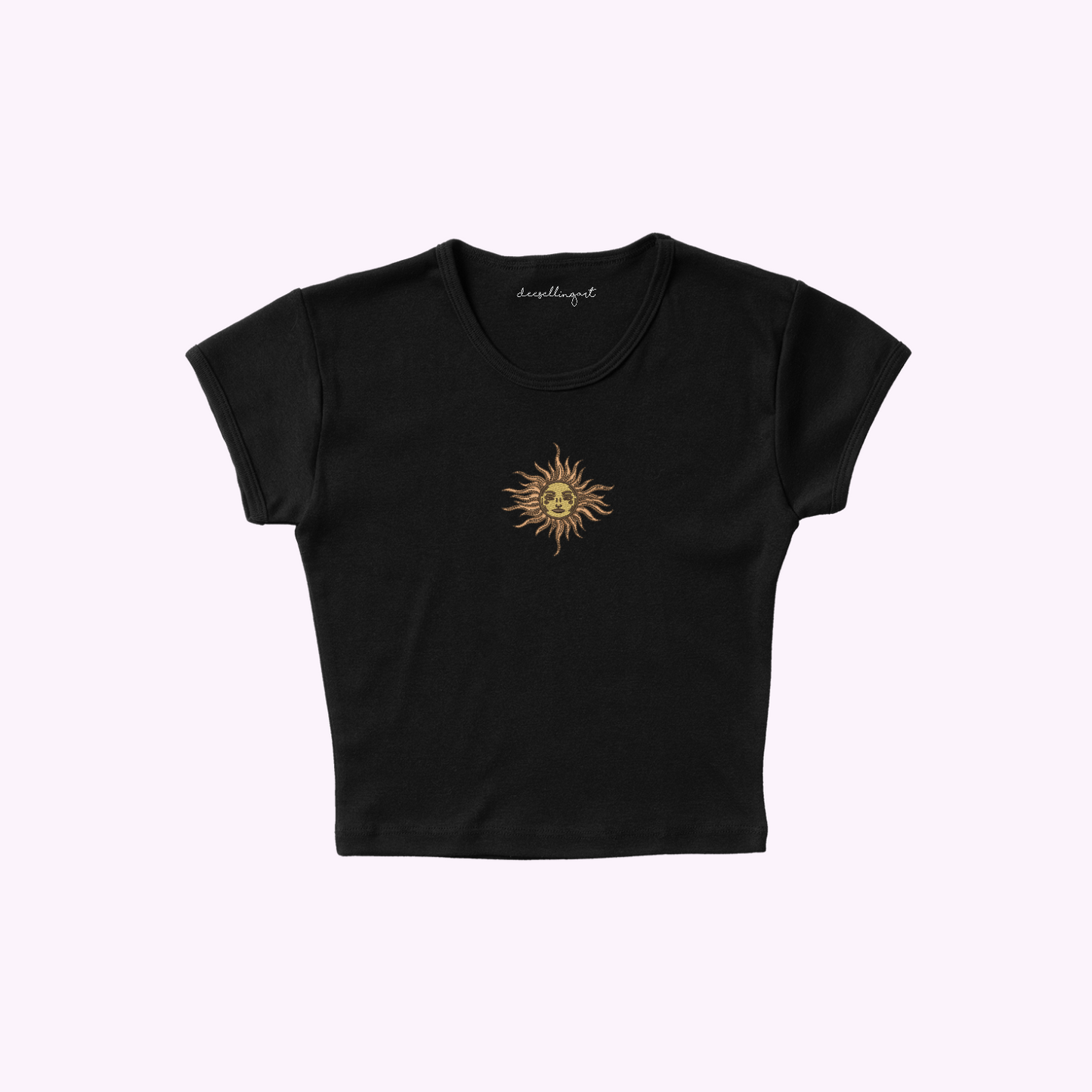 Smiling Sun Embroidered Women's Baby Tee