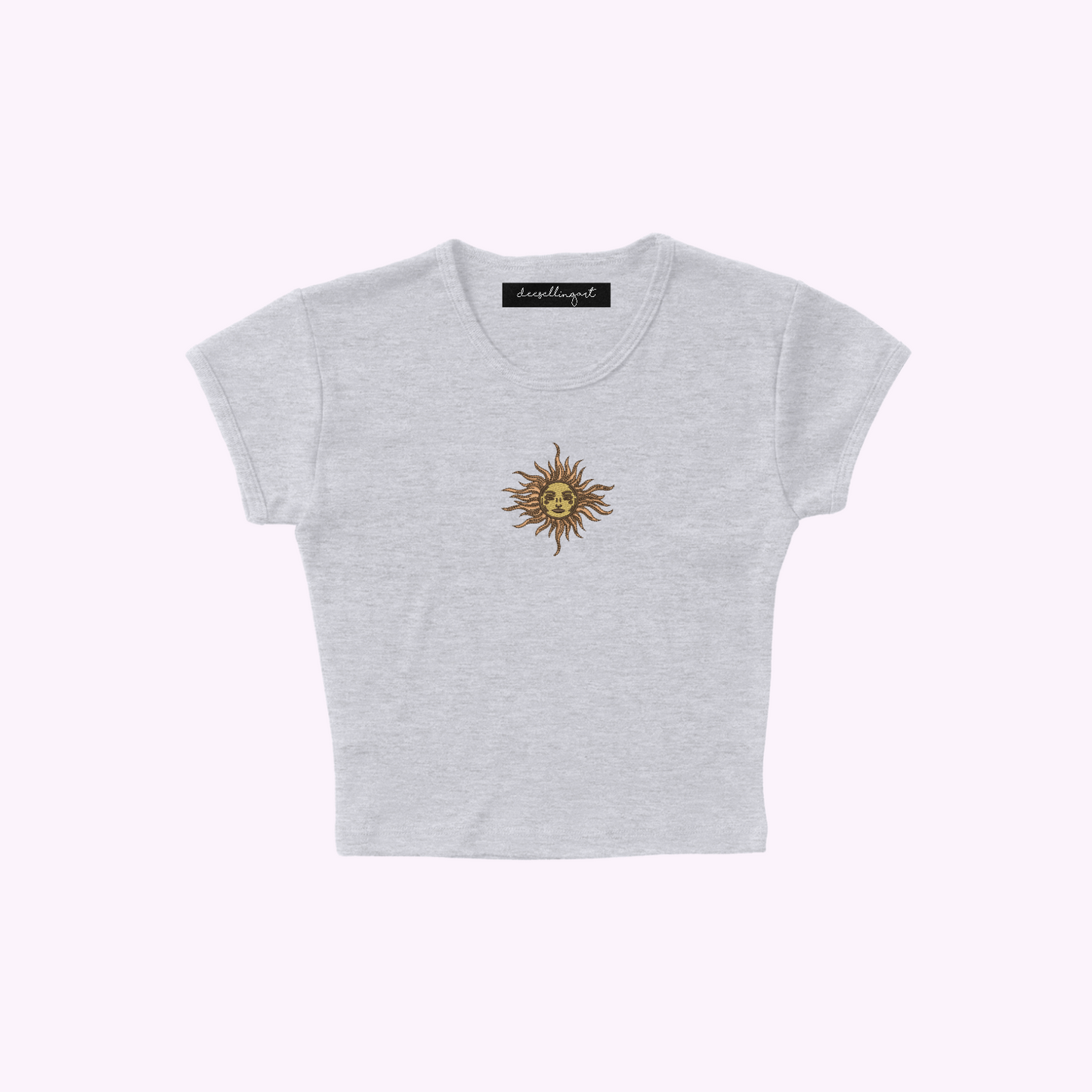 Smiling Sun Embroidered Women's Baby Tee