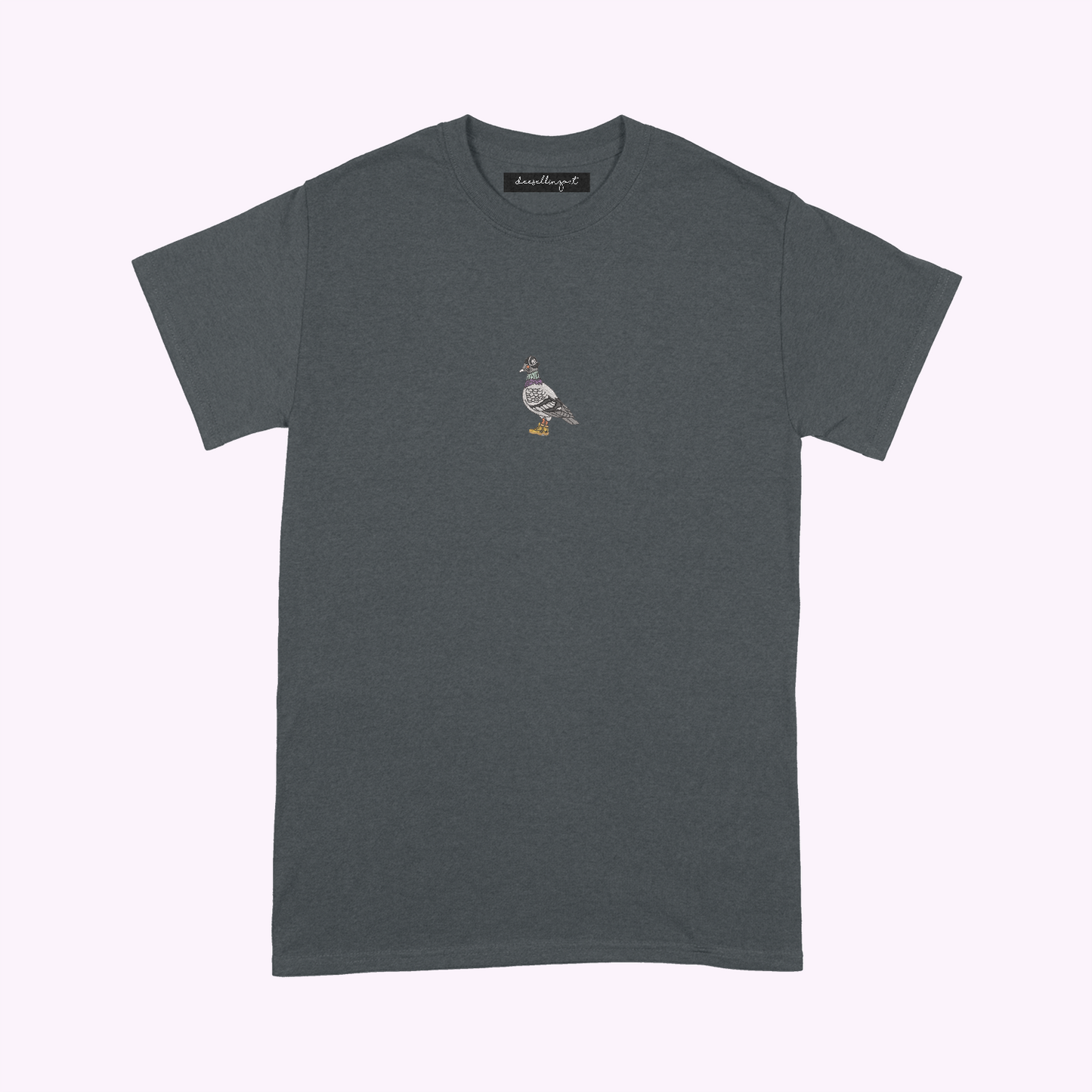 New York Pigeon Embroidered T-Shirt