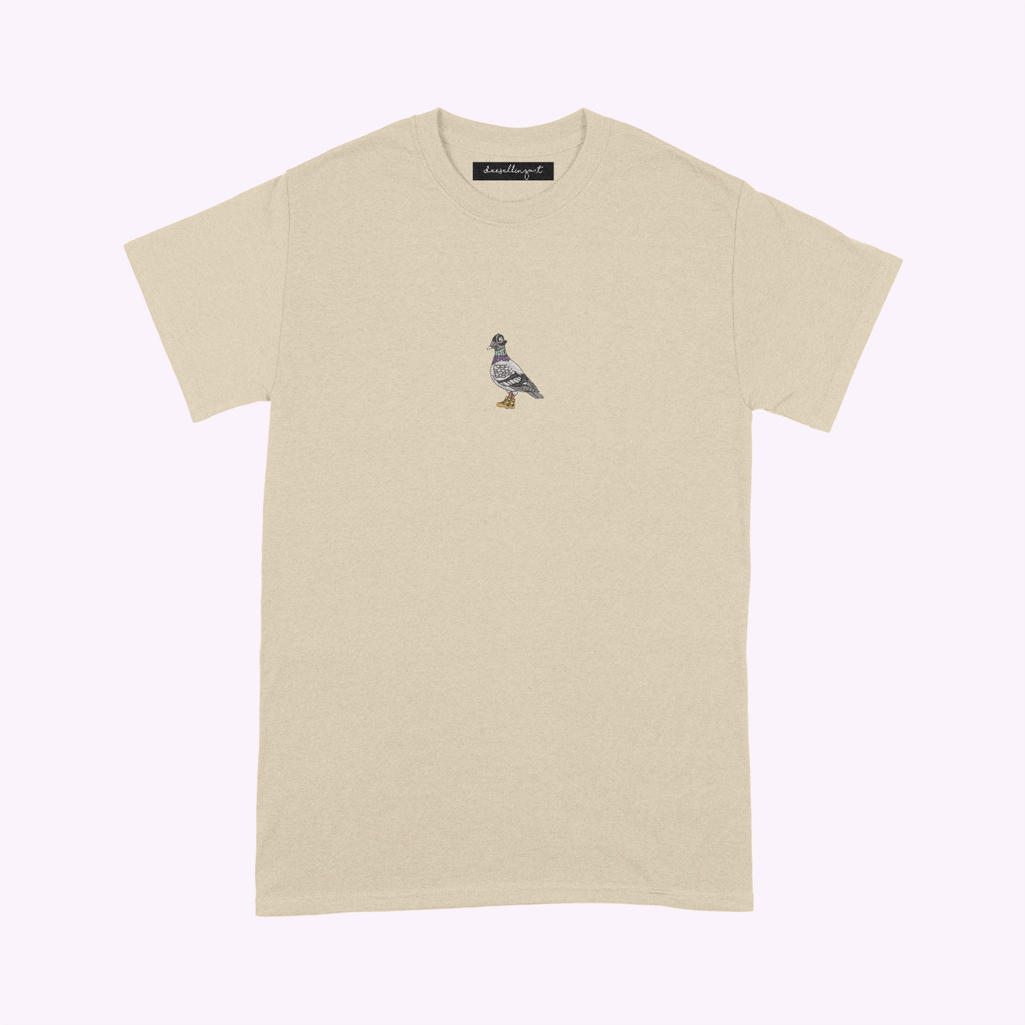 New York Pigeon Embroidered T-Shirt