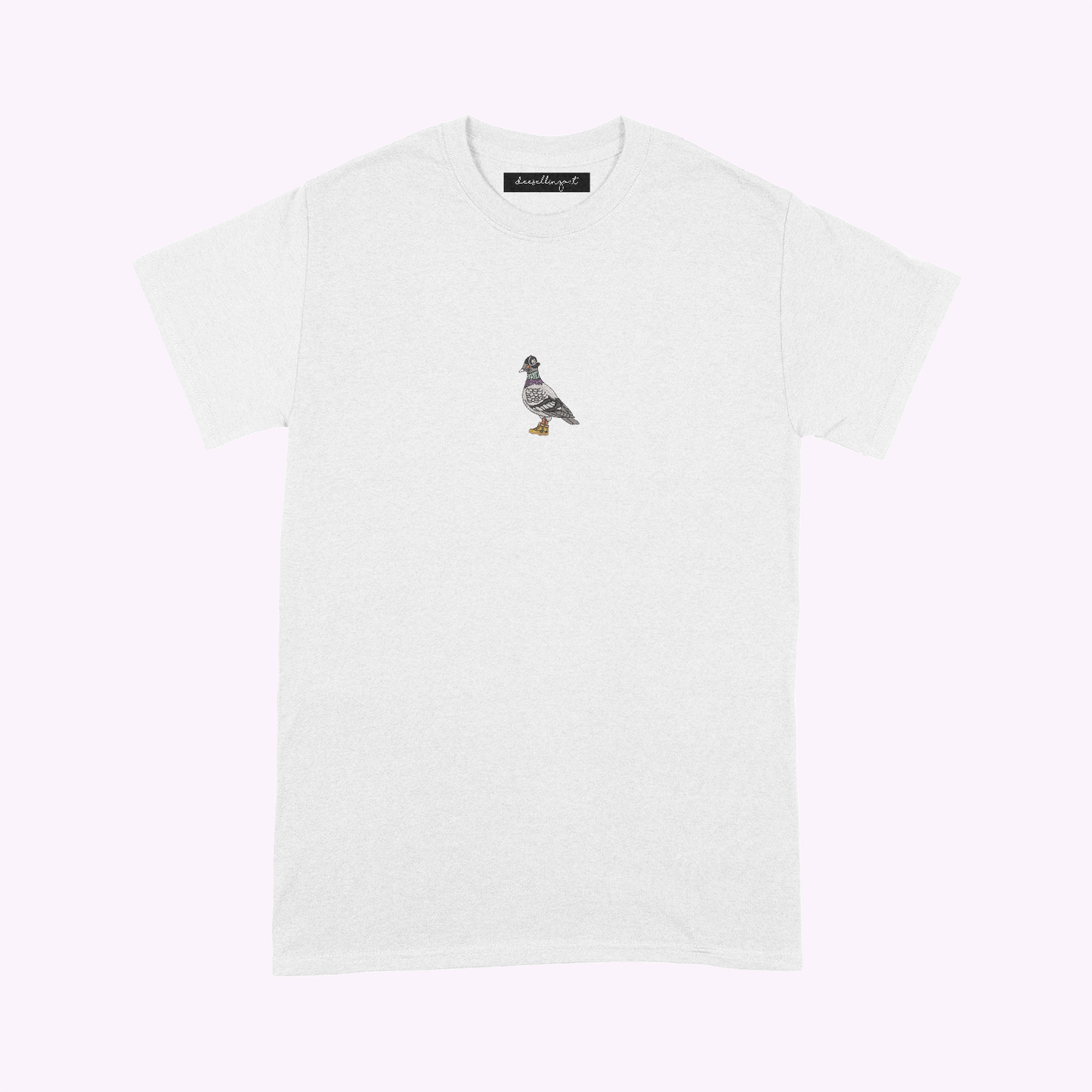 New York Pigeon Embroidered T-Shirt