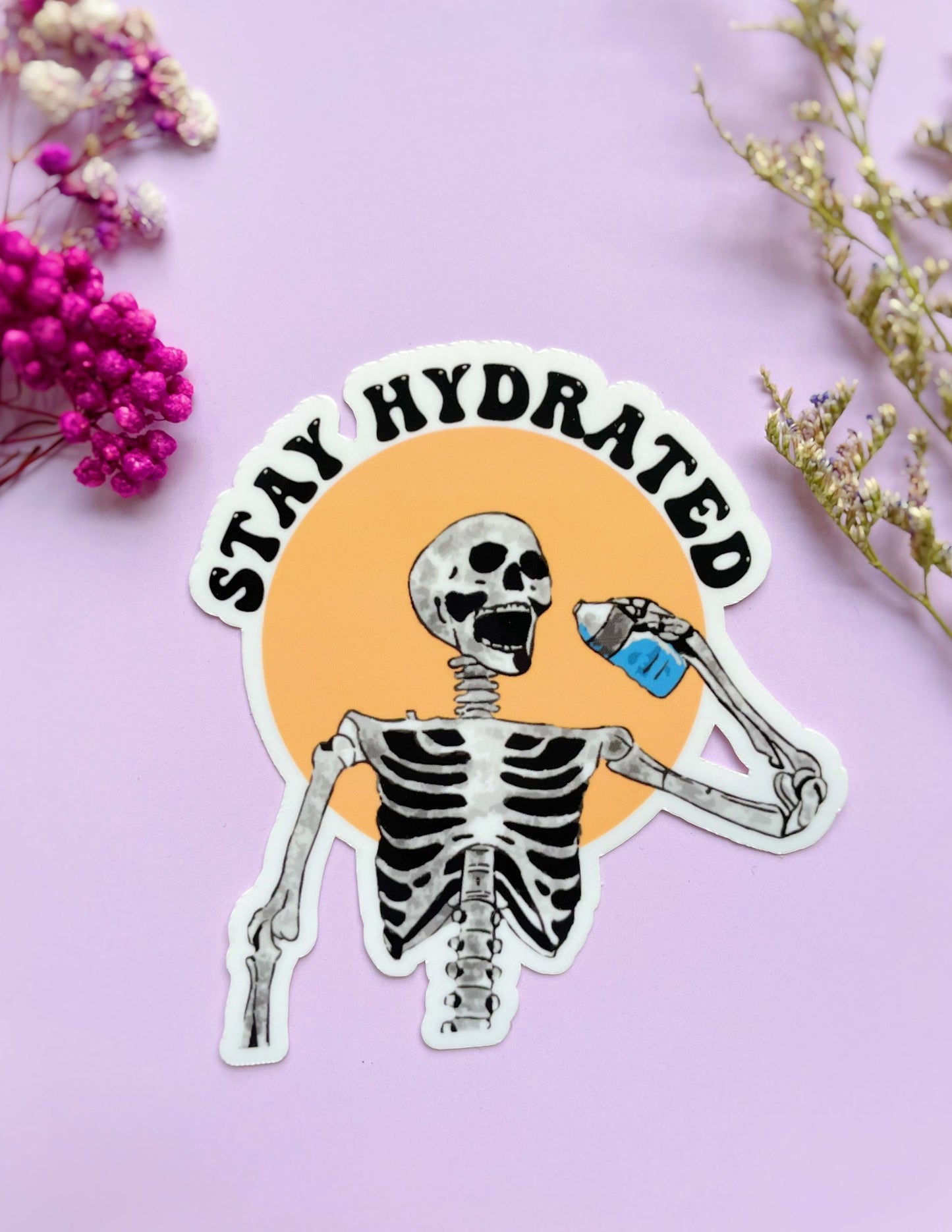 Stay Hydrated Skeleton Waterproof Vinyl Sticker