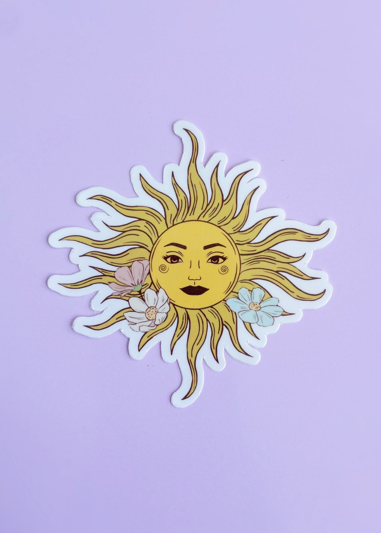 Smiling Sun Vinyl Waterproof Sticker