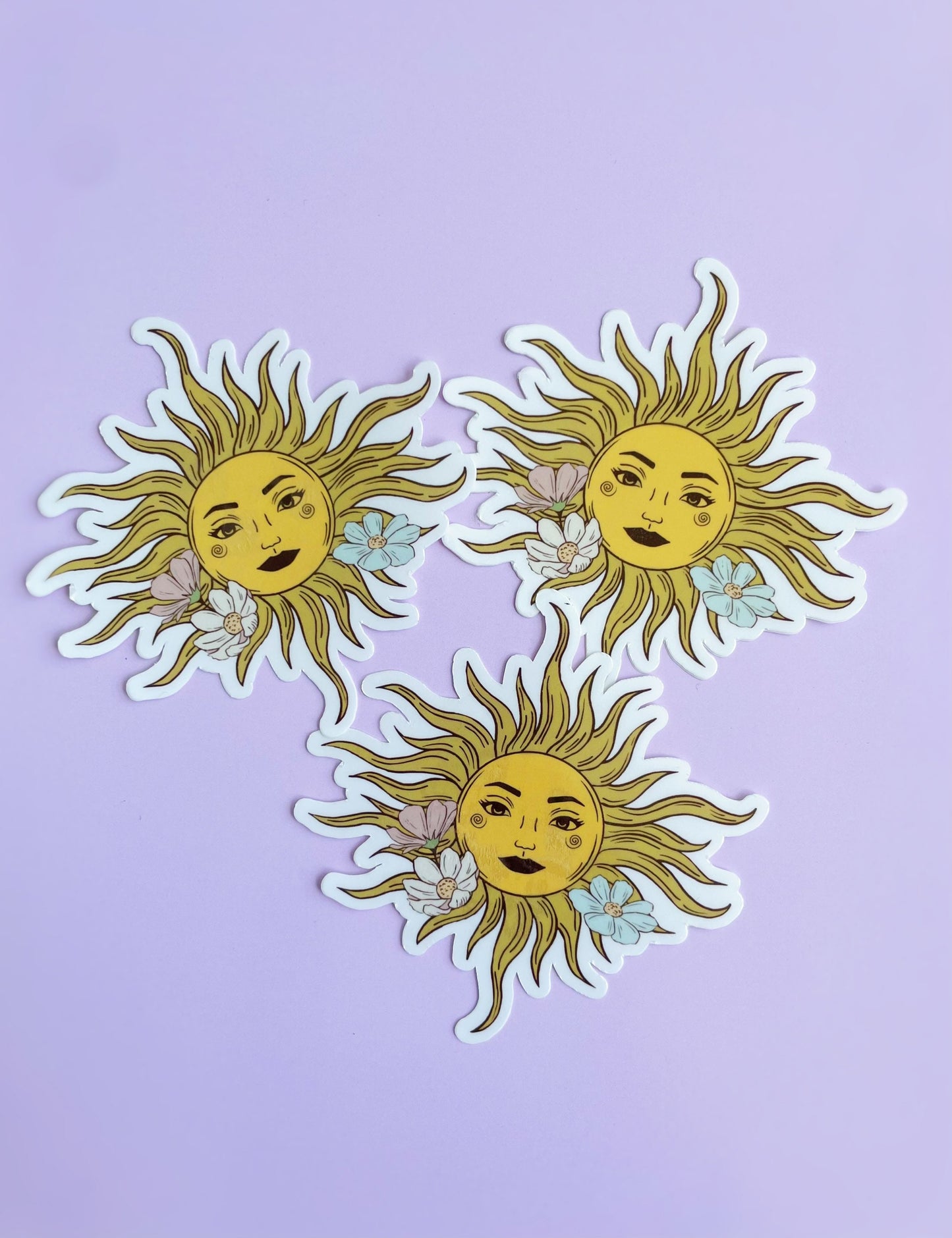 Smiling Sun Vinyl Waterproof Sticker