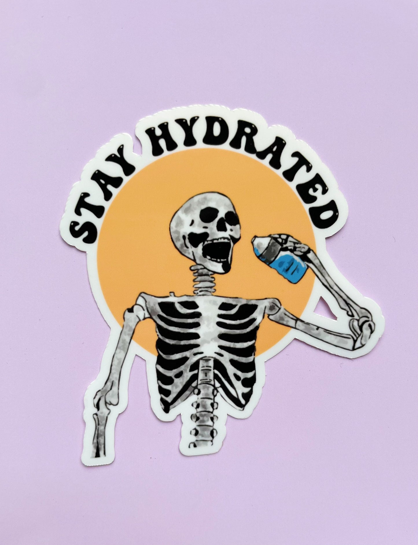 Stay Hydrated Skeleton Waterproof Vinyl Sticker