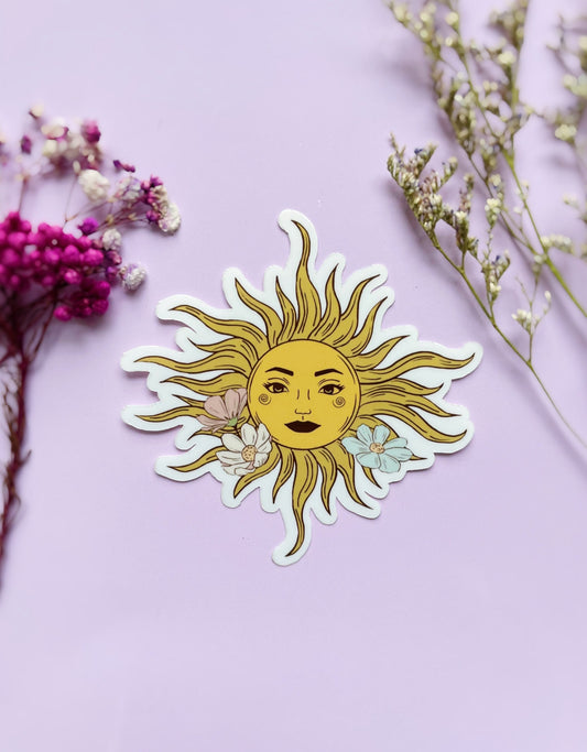 Smiling Sun Vinyl Waterproof Sticker