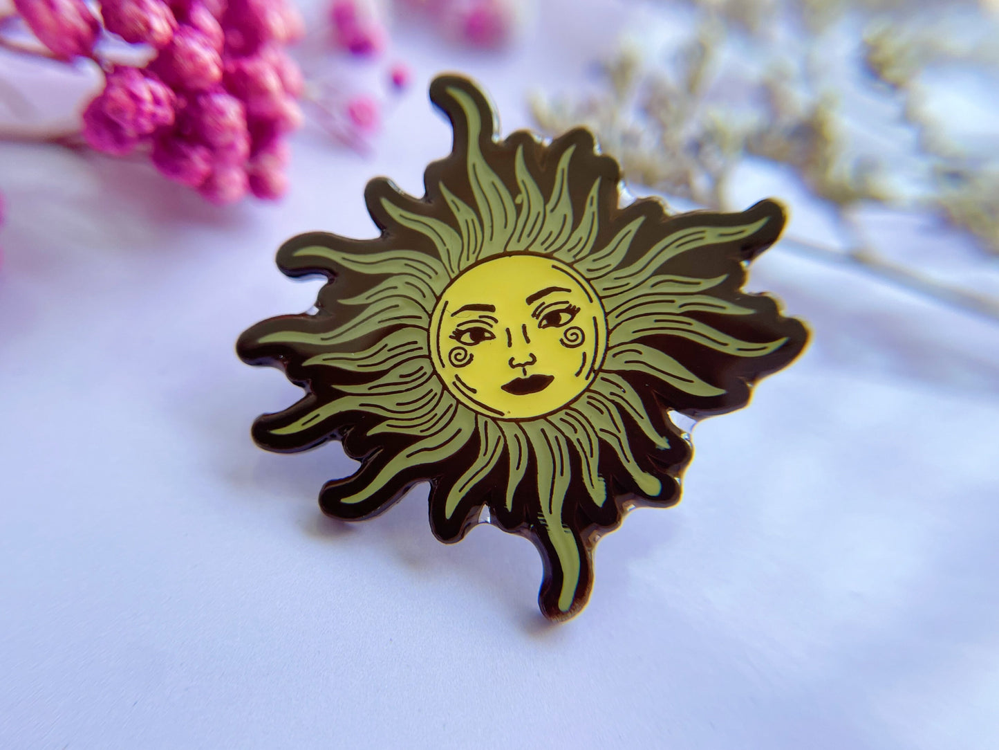 Smiling Sun Enamel Pin