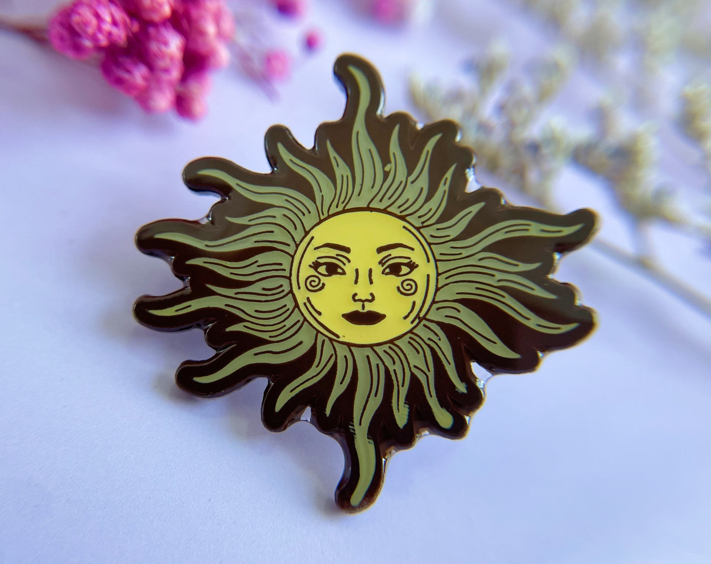 Smiling Sun Enamel Pin