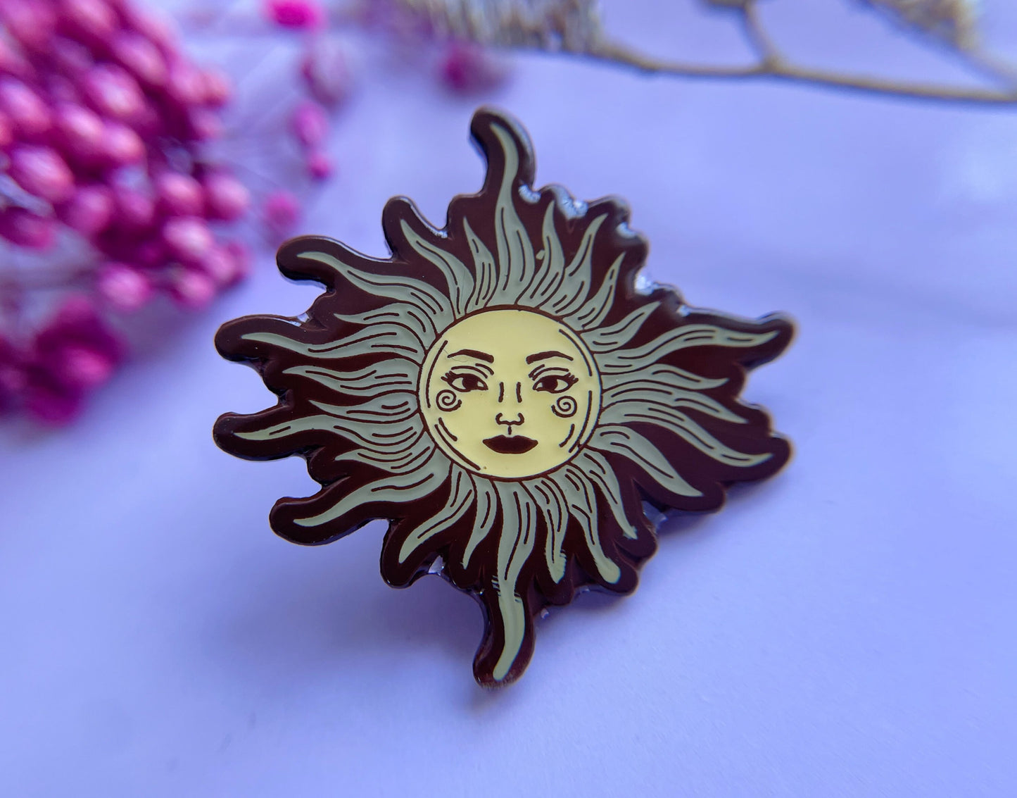 Smiling Sun Enamel Pin