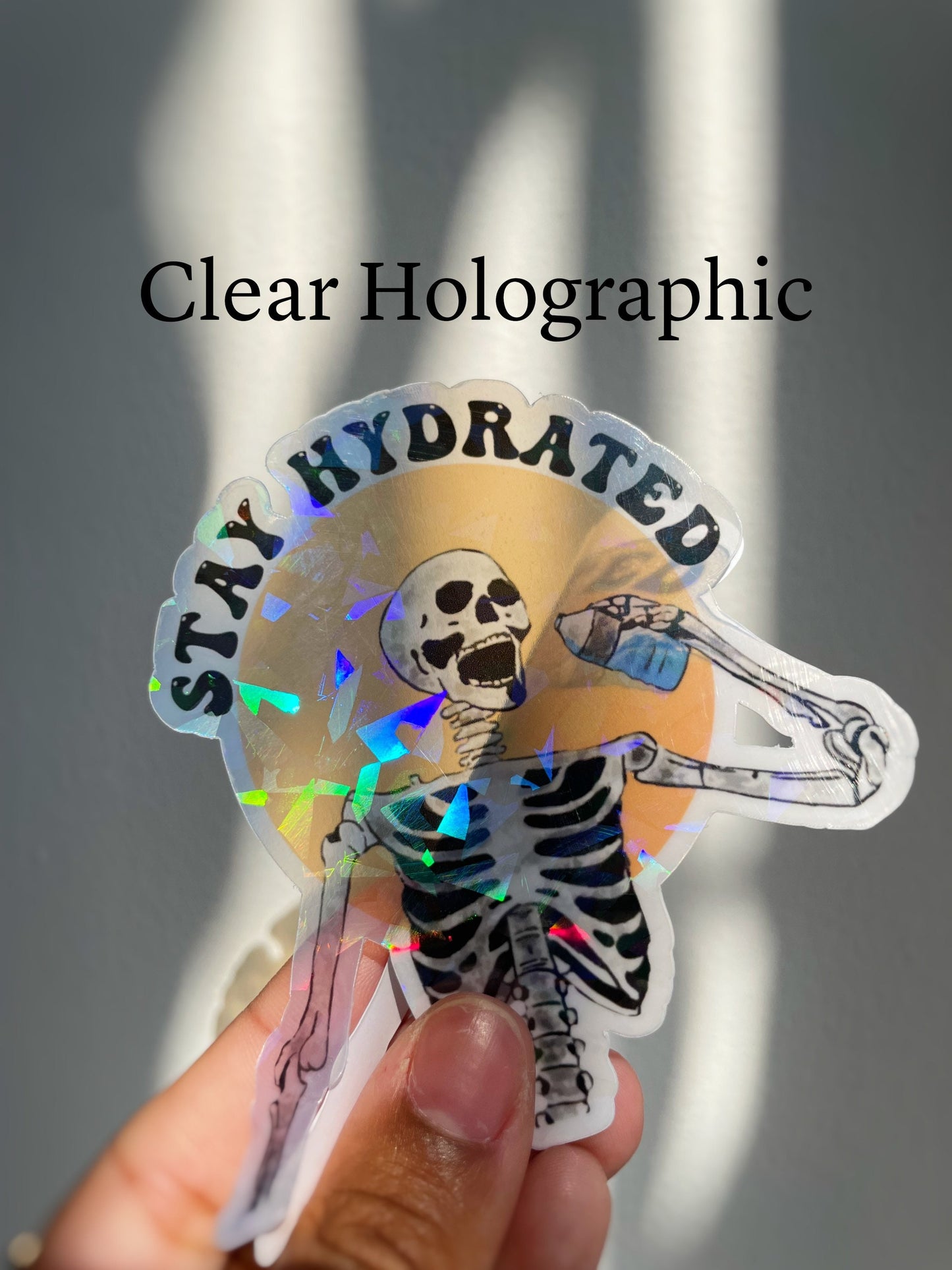 Stay Hydrated Skeleton Waterproof Vinyl Sticker